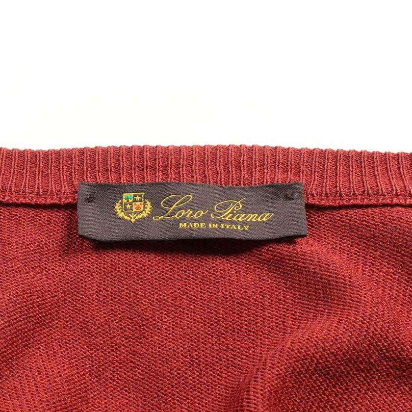 Loro Piana☆美品☆最終売り切りSale！ ロロピアーナ Loro Piana ニット Vネック シルク レッドブラウン