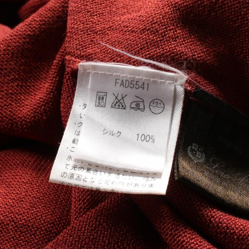 ロロピアーナ Loro Piana ニット Vネック シルク レッドブラウン