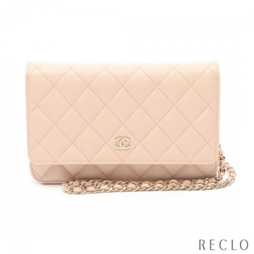 CHANEL シャネル マトラッセ チェーンウォレット キャビアスキン  