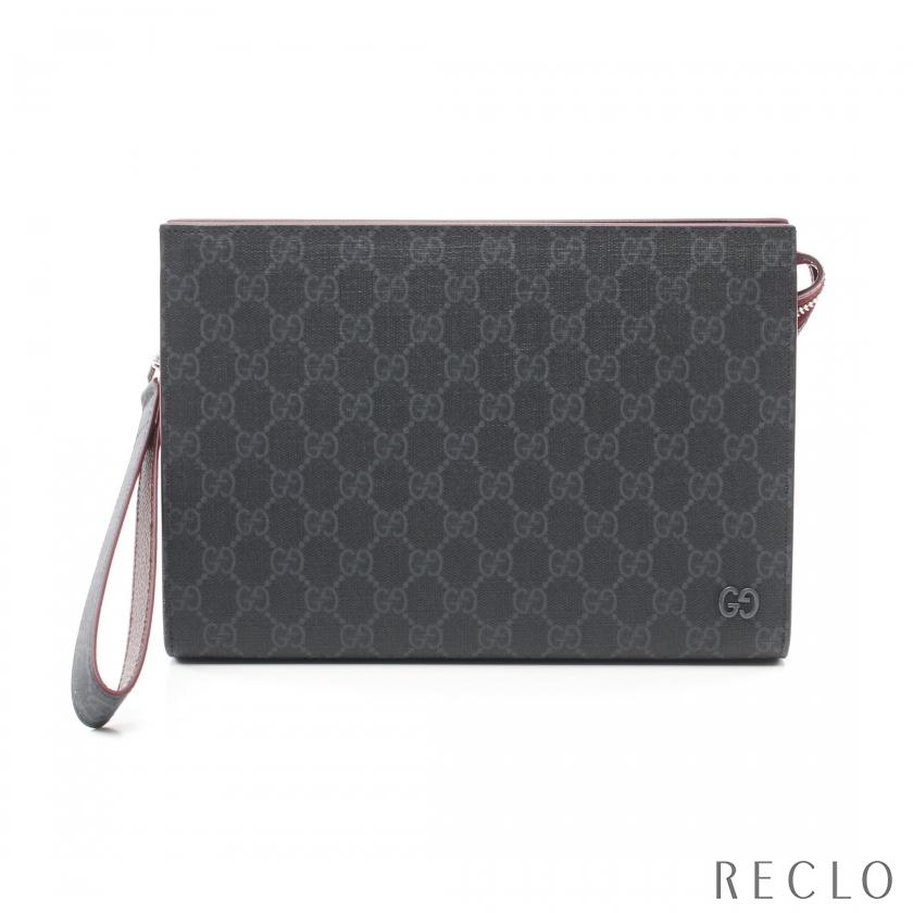 グッチ GUCCI GGスプリーム ポーチ クラッチバッグ PVC レザー 