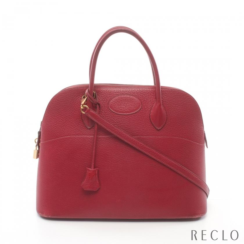 HERMES エルメス ボリード35 ハンドバッグ アルデンヌ レッド ゴールド 
