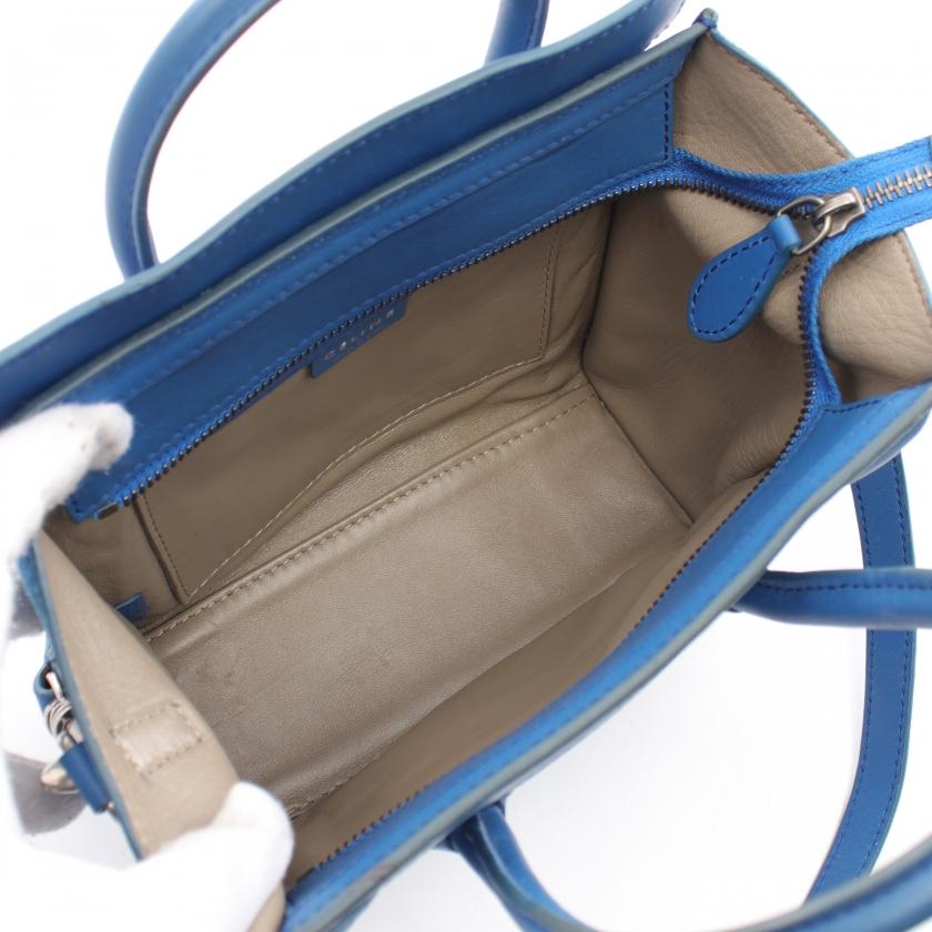セリーヌ CELINE ラゲージ ナノショッパー ハンドバッグ スエード 