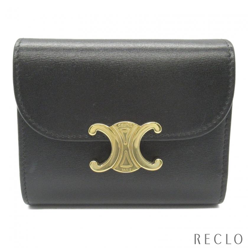 CELINE トリオンフ 三つ折り財布 ブラック 楽天市場】CELINE セリーヌ コンパクトウォレット トリオンフ 三つ折り