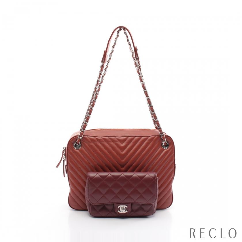 CHANEL シャネル Vステッチ シェブロン チェーンショルダーバッグ  