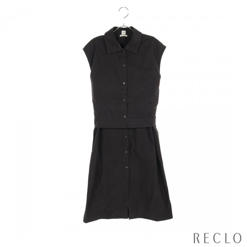 HERMES エルメス カレーシュ ワンピース コットン ブラック 3E0565DT  