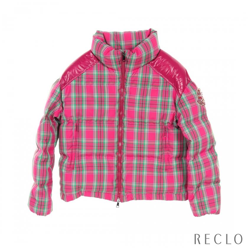 モンクレール MONCLER CHOU ダウンジャケット チェック ピンク マルチ