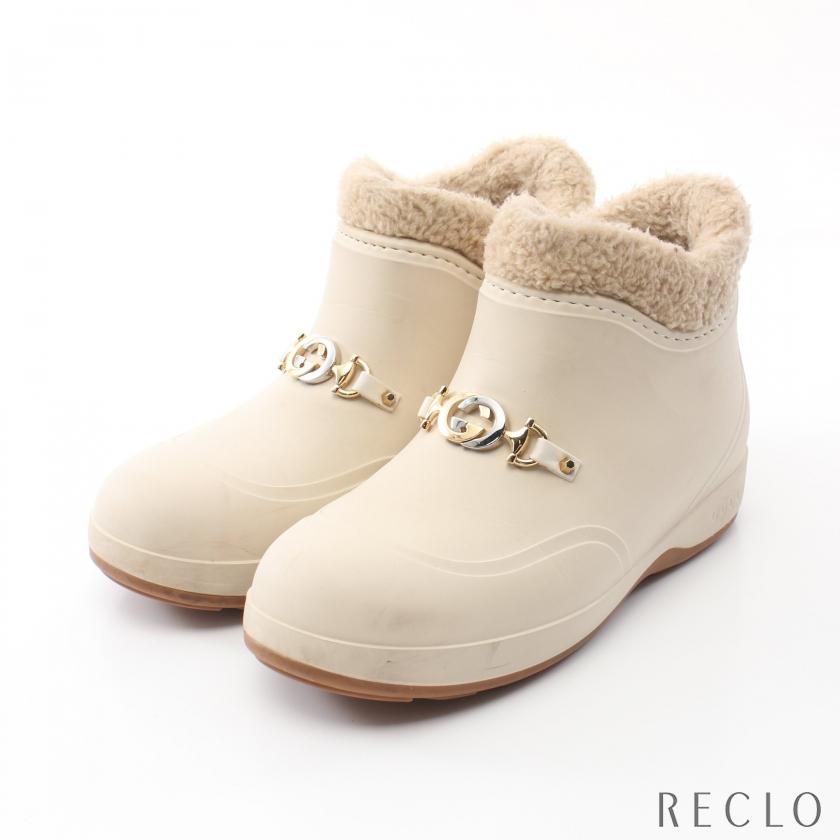GUCCI（グッチ） ホースビット アンクル ブーツ ラバー ボア ベージュ