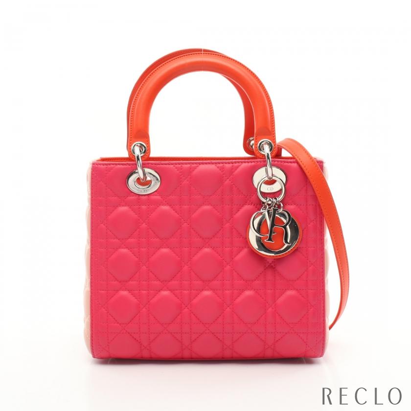 CHRISTIAN DIOR レッド レザーハンドバッグ Christian Dior(クリスチャンディオール) 2WAY leather shoulder