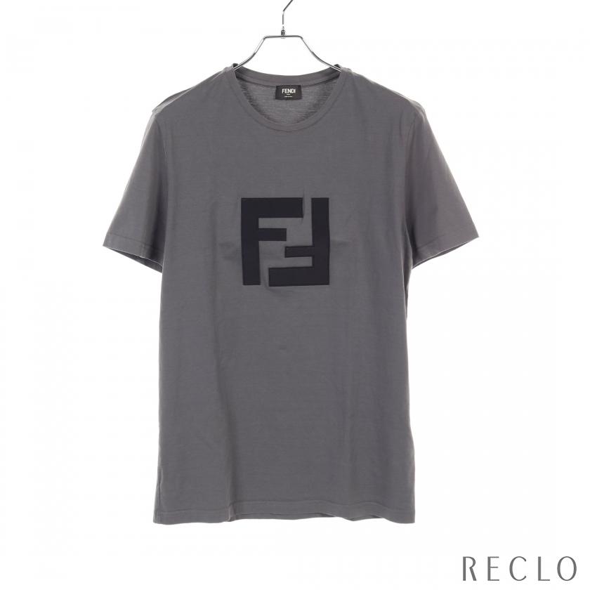 フェンディ FENDI FFロゴ Tシャツ クルーネック コットン グレー