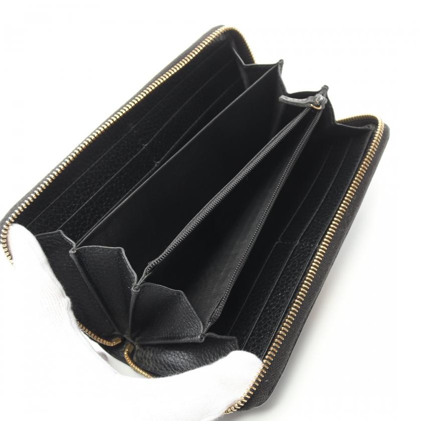 GUCCI グッチ GGマーモント ボスコ ラウンドファスナー長財布 レザー  