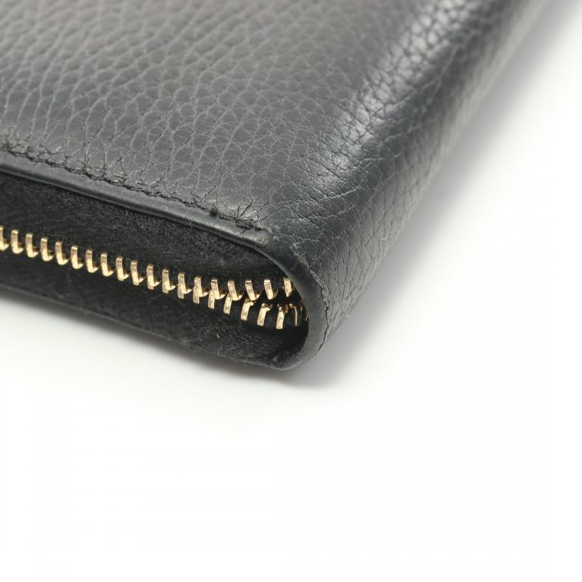 GUCCI グッチ GGマーモント ボスコ ラウンドファスナー長財布 レザー  