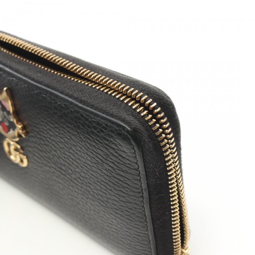 GUCCI グッチ GGマーモント ボスコ ラウンドファスナー長財布 レザー  