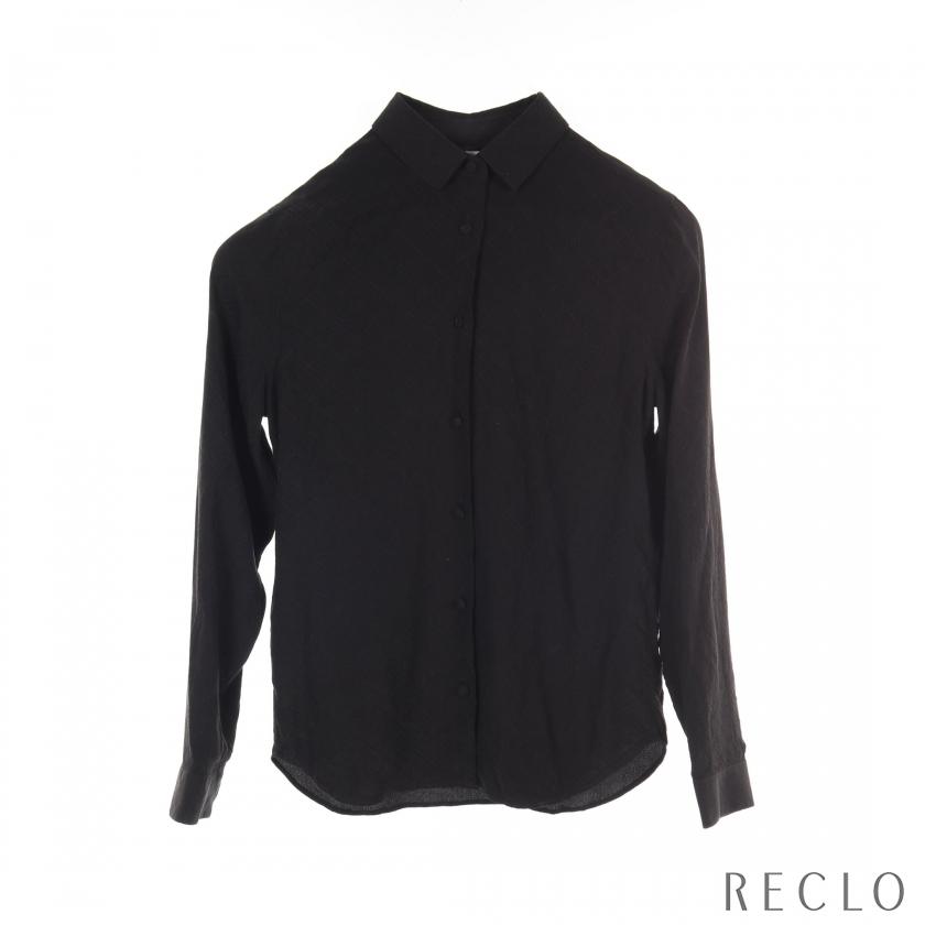 グッチ GUCCI GG柄 シャツ ブラウス 長袖 シルク ブラック グッチ GUCCI GG柄 シャツ ブラウス 長袖 シルク ブラック