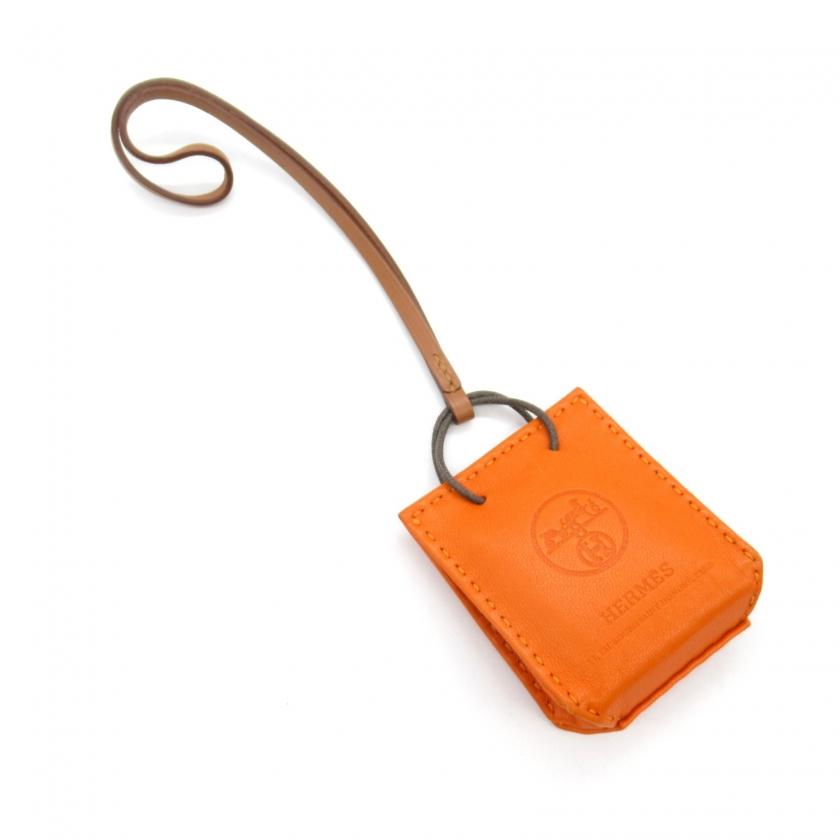 HERMES エルメス サック オランジュ バッグチャーム チャーム レザー 