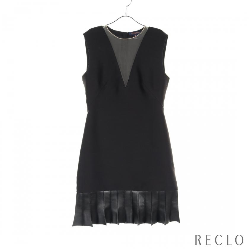 未使用  ルイヴィトン LOUIS VUITTON フィンフラウンスミカドドレス ワンピース ノースリーブ ナイロン ブラック LOUIS VUITTON（ルイ・ヴィトン） フィンフラウンスミカドドレス