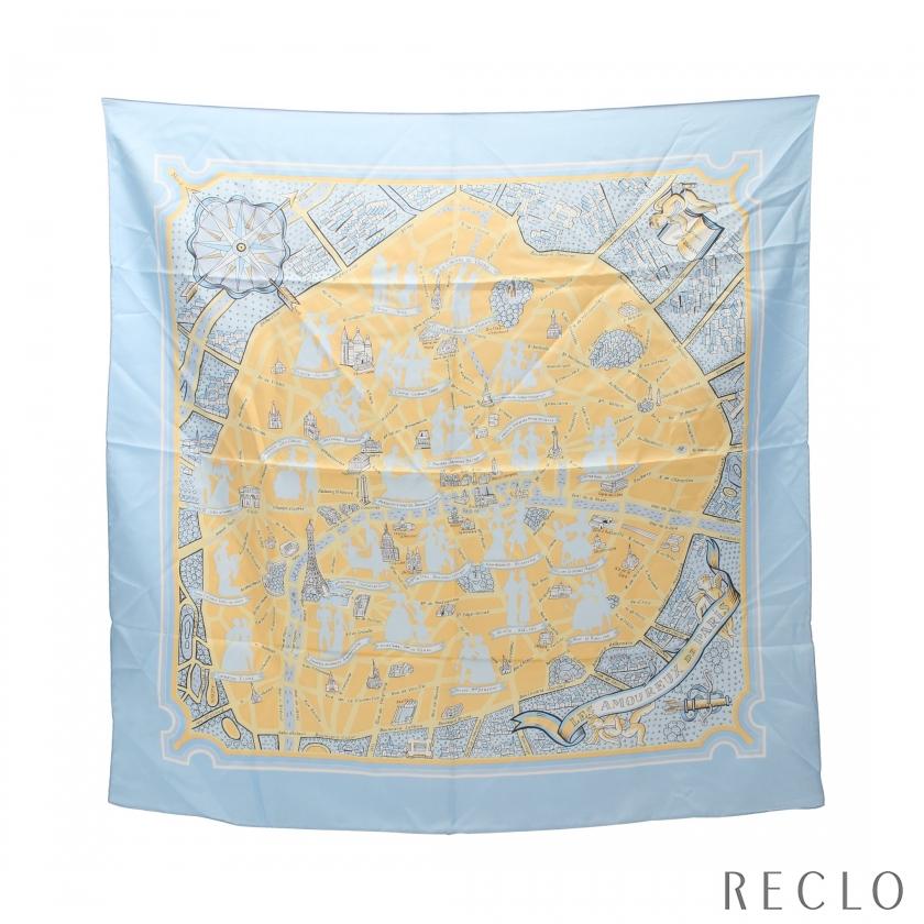 エルメス HERMES カレ90 LES AMOUREUX DE PARIS スカーフ シルク  