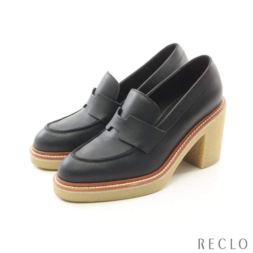 HERMES エルメス モカシン ディディ ローファー レザー ネイビー  