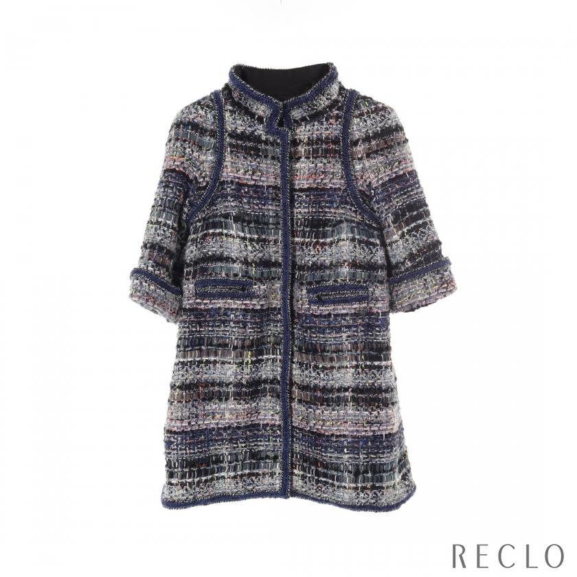 CHANEL シャネル コート ラメ ツイード ブラック マルチカラー P57546