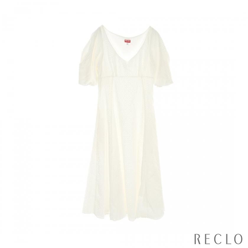 KENZO ケンゾー ワンピース パフスリーブ コットン ホワイト 23SS  