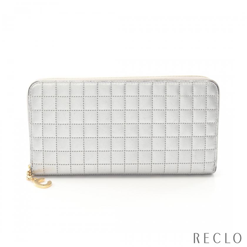 セリーヌ CELINE Cチャーム ラージ ジップドウォレット ラウンド長財布 財布 レザー レディース シルバー系 10B553 【中古】 CELINE（セリーヌ） CELINE Cチャーム ラージ ジップドウォレット