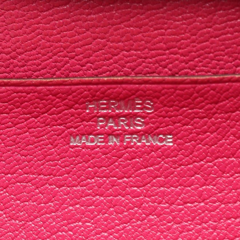 HERMES エルメス ベアンデュプリ ローズショッキング 三つ折り長 HERMES エルメス ベアンデュプリ ローズショッキング 三つ折り長