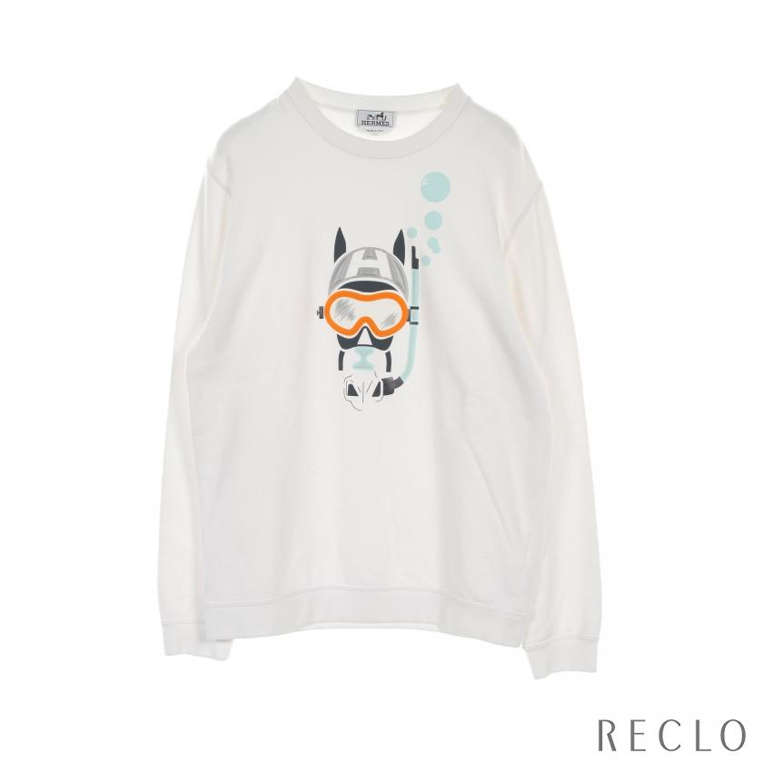 HERMES エルメス　トレーナー S ホワイト　トップス　新品　美品 エルメス HERMES Scub'H トレーナー スウェットシャツ クルーネック