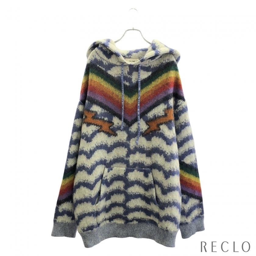 セリーヌ CELINE ニットパーカー ニット 衣料品 トップス ナイロン メンズ マルチカラー 【中古】 セリーヌ CELINE ニットパーカー ニット ナイロン マルチカラー メンズ
