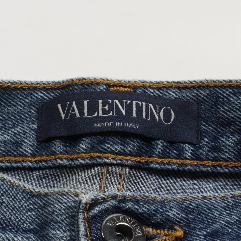 ヴァレンティノ VALENTINO パッチワーク デニムパンツ コットン ブルー 