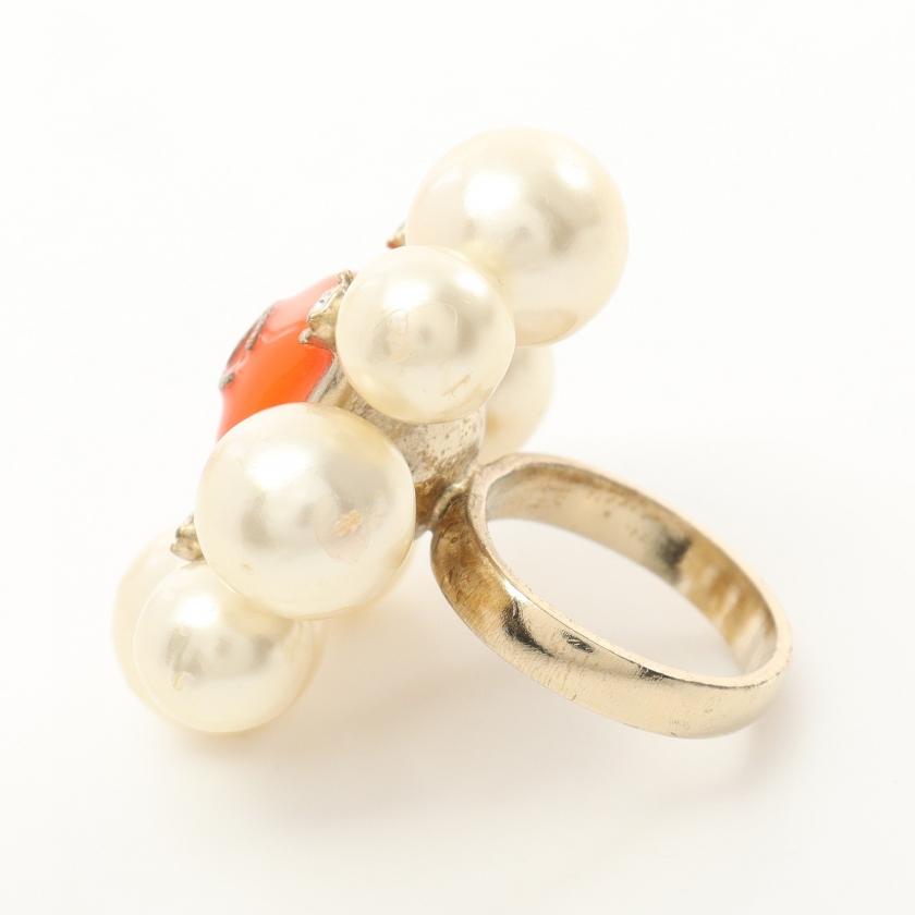 美品 CHANEL ココマーク ゴールドパールリング CHANEL シャネル ココマーク グリポア 約11.5号 リング 指輪 16A