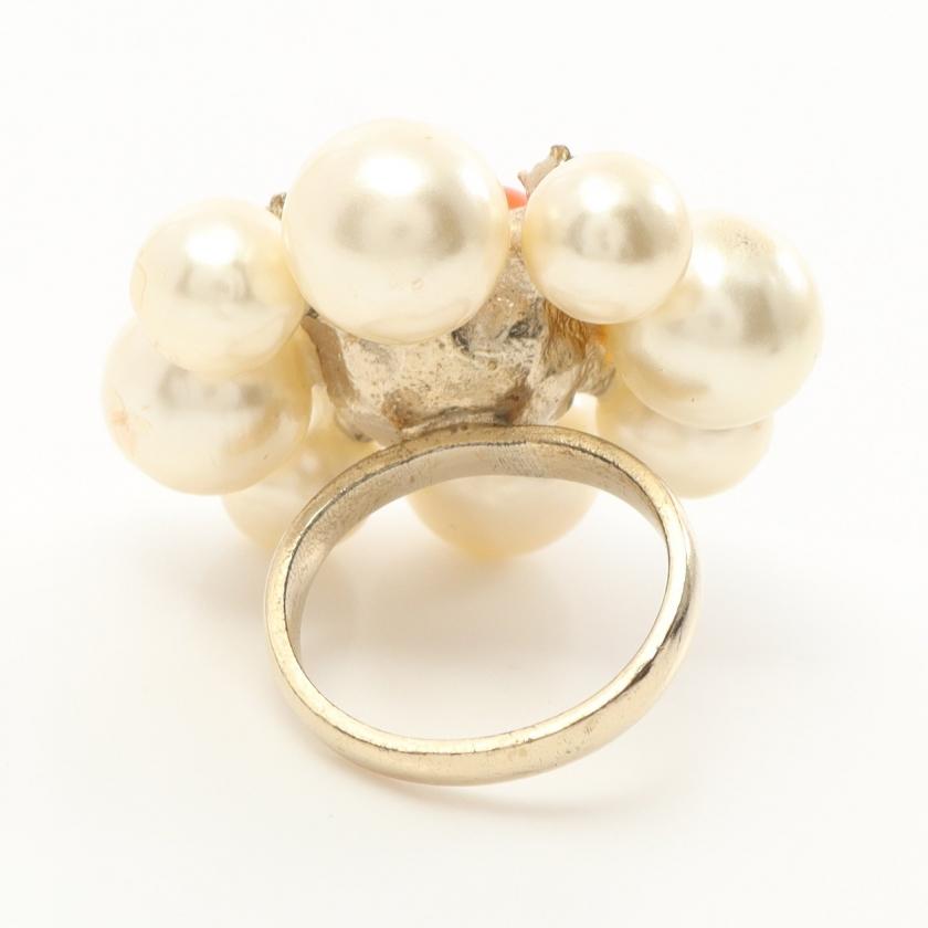 CHANEL シャネル ココマーク リング 指輪 GP フェイクパール