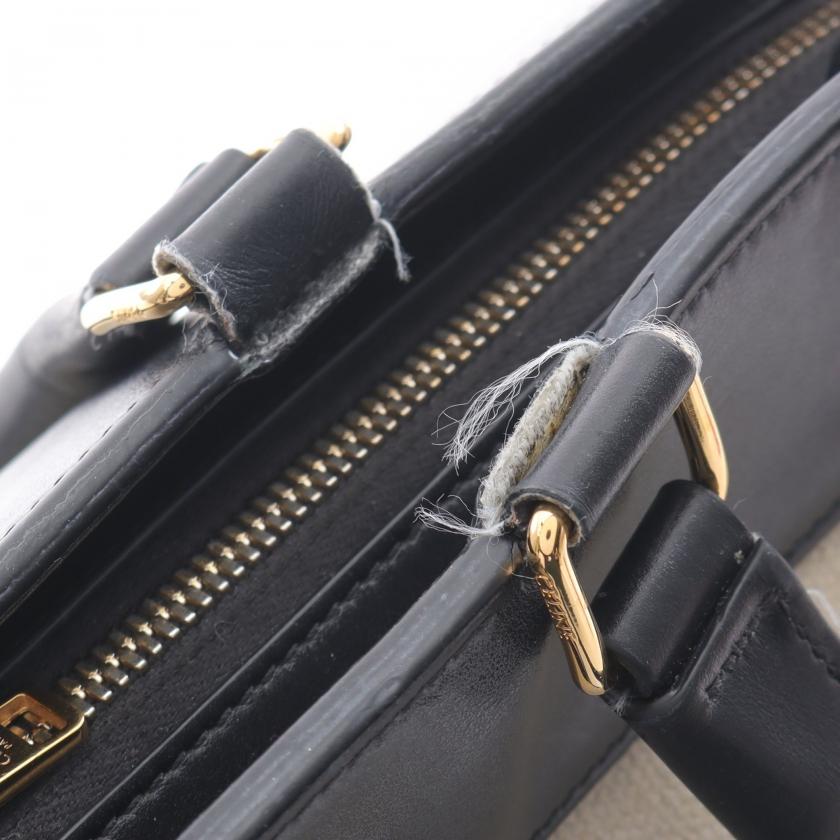 セリーヌ CELINE ミディアム カバ ドゥ フランス バッグ ハンドバッグ バッグ キャンバス レザー レディース アイボリー系 / ブラック系 192662CS7 【中古】 CELINE（セリーヌ） ミディアム カバ ドゥ フランス バッグ