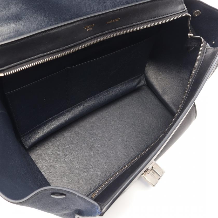 CELINE セリーヌ トラペーズ ミディアム ハンドバッグ レザー スエード  