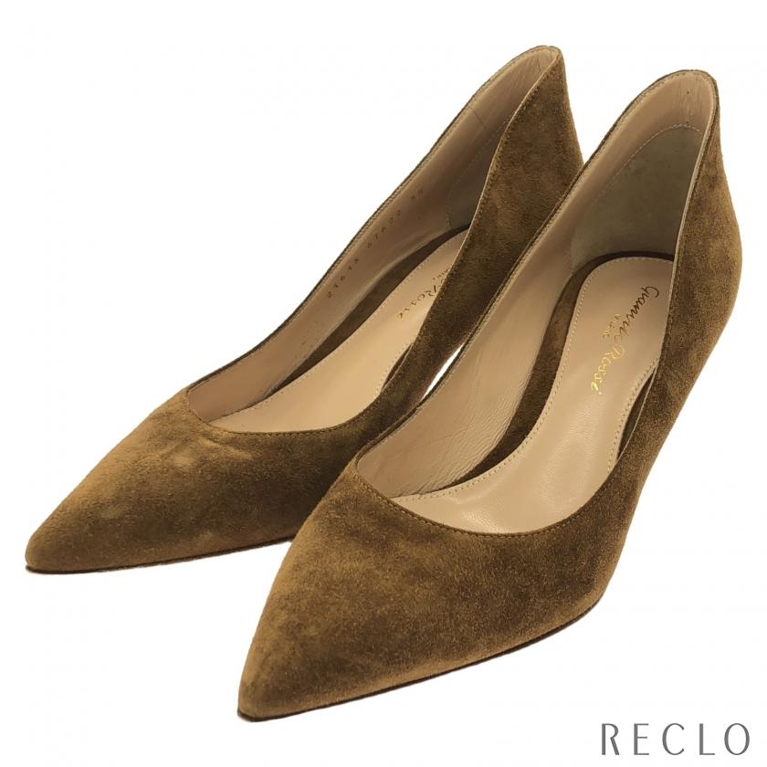 極美品 ジャンヴィトロッシ パンプス スエード ブラウン アンクル