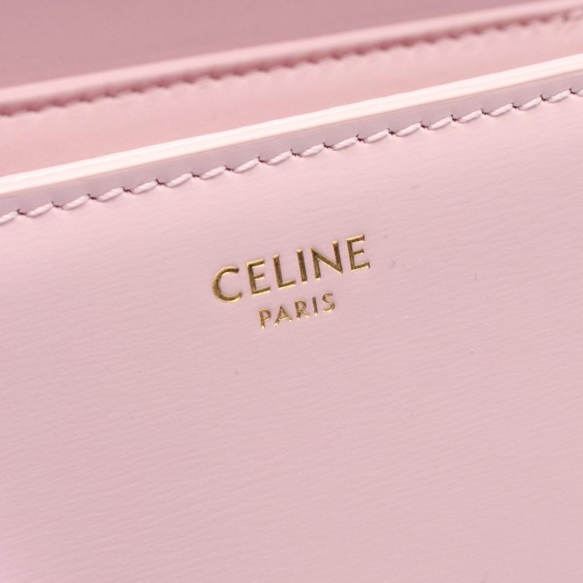 ✨セリーヌ ピンク フラップ付きショルダーバッグゴールドトーンの留め具 ✨セリーヌ ピンク フラップ付きショルダーバッグゴールドトーン