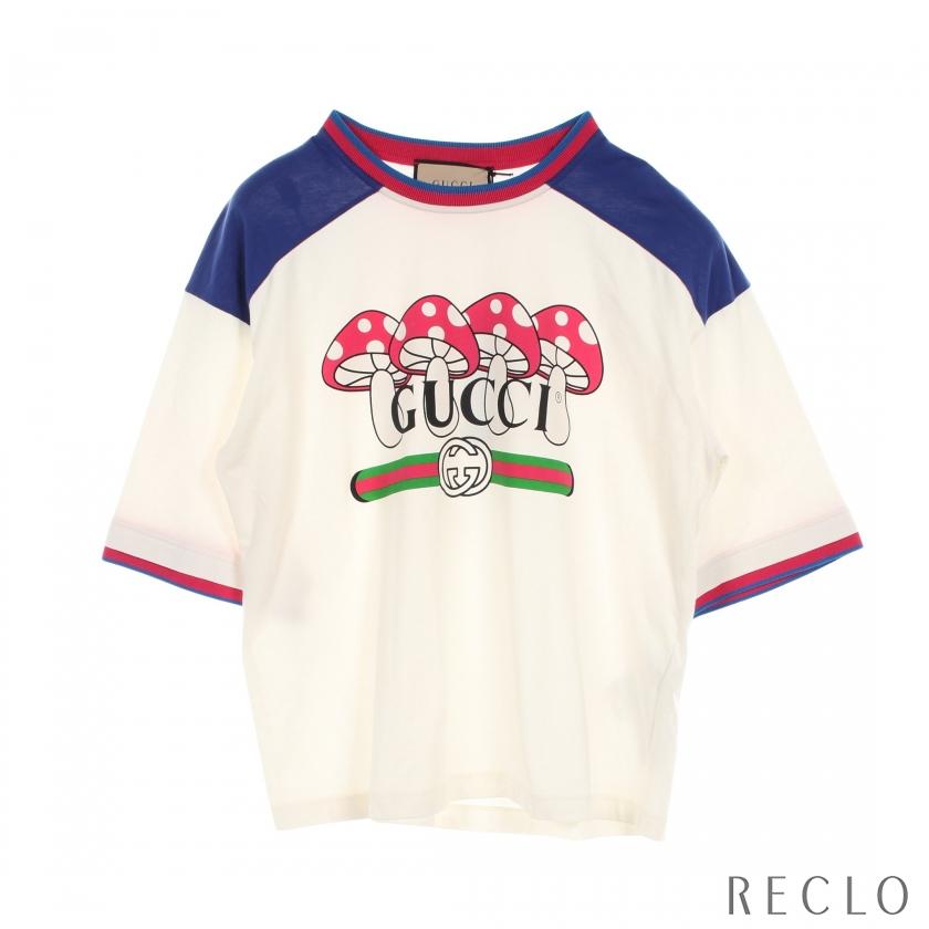 グッチ GUCCI マッシュルーム ロゴプリント Tシャツ クルーネック 半袖 