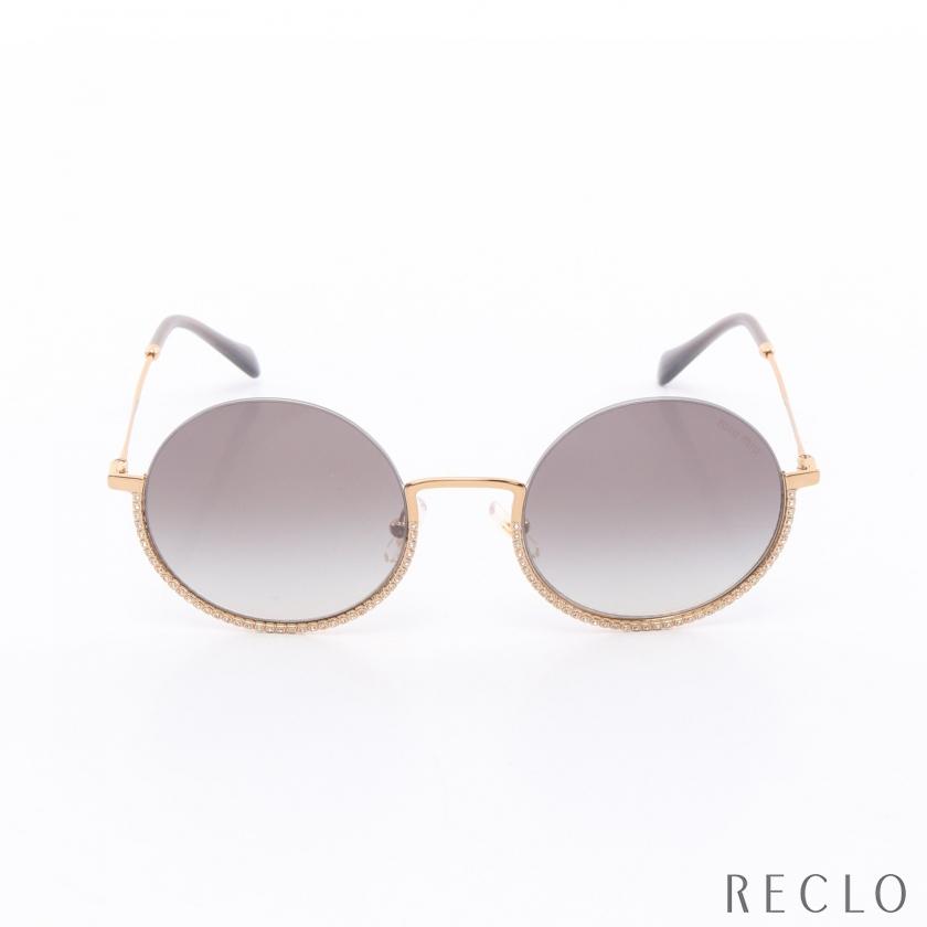 miu miu（ミュウミュウ） ラウンド サングラス GP ラインストーン