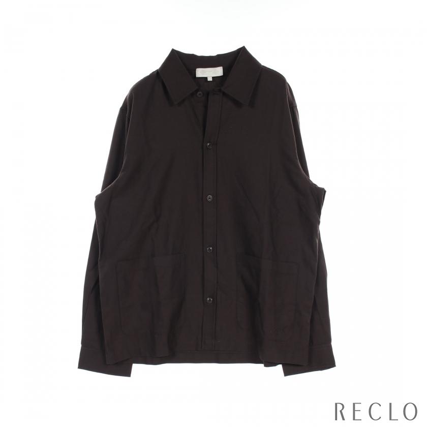 爆買 キス KITH シャツ 長袖 シルク コットン ダークブラウン