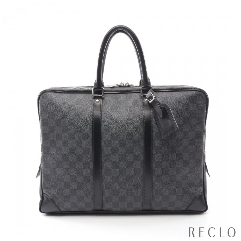 ルイ・ヴィトン LOUIS VUITTON ポルトドキュマン ヴォワヤージュ ビジネスバッグ バッグ PVCコーティングキャンバス レザー ダミエ・グラフィット メンズ ブラック系 N41125 【中古】 LOUIS VUITTON（ルイ・ヴィトン） ポルトドキュマン ヴォワヤージュ