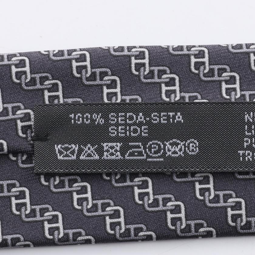 【HERMES】エルメス ネクタイ ダークグレー HERMES エルメス ネクタイ シルク ダークグレー グレー メンズ