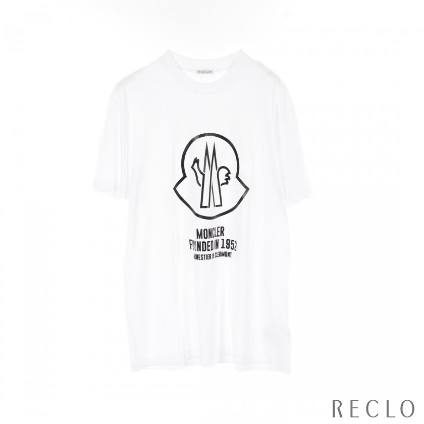 モンクレール MONCLER ラバーロゴパッチ カットソー 衣料品 トップス コットン メンズ ホワイト系 8C00029 【中古】 モンクレール MONCLER ラバーロゴパッチ Tシャツ コットン ホワイト