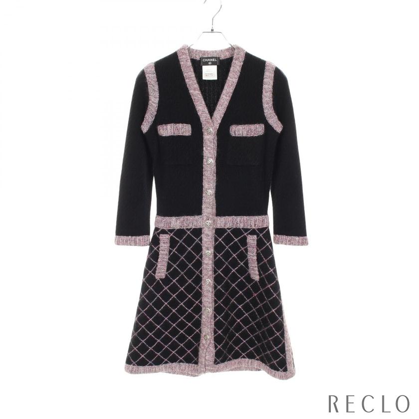 CHANEL（シャネル） カメリアボタン ニットワンピース シルク