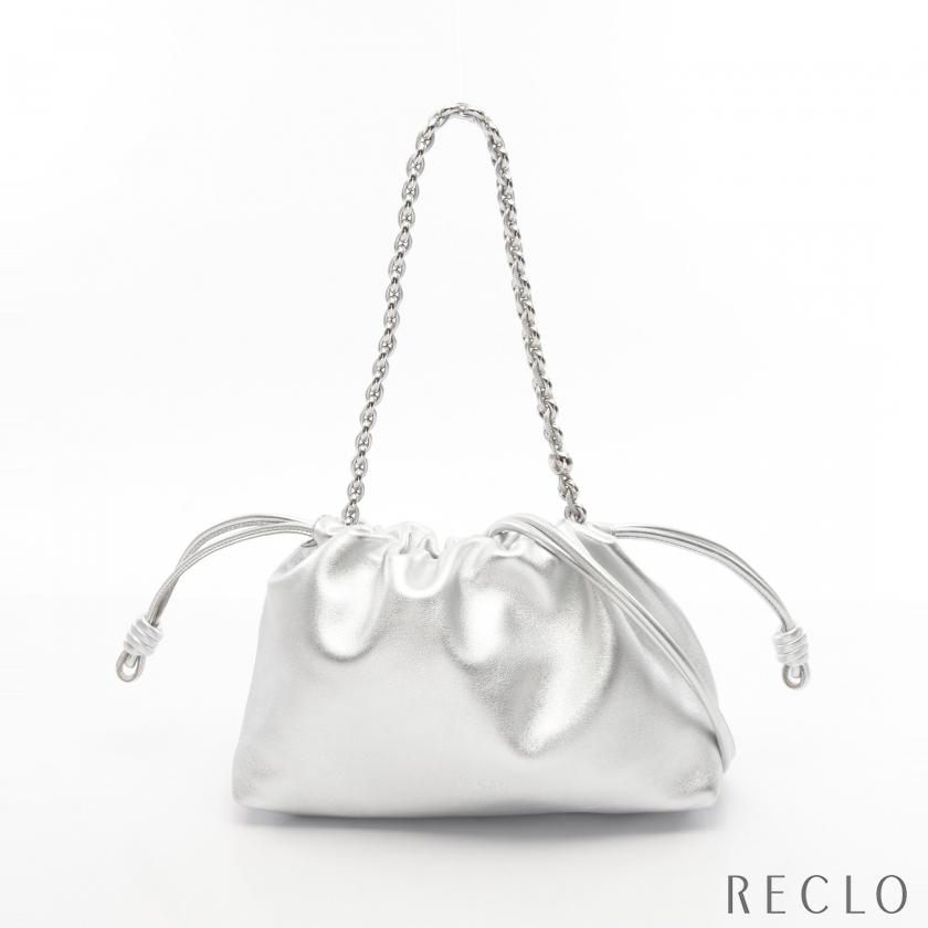 ロエベ LOEWE フラメンコパース ミディアム ショルダーバッグ バッグ レザー レディース シルバー系 A411FCRX471160 【新品】 LOEWE（ロエベ） フラメンコパース ミディアム チェーンショルダー