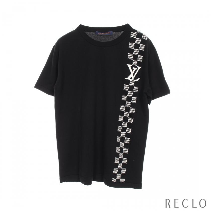 美品ルイヴィトン ダミエストライプ 半袖ニット XL ルイヴィトン LOUIS VUITTON ダミエストライプ ジャガード