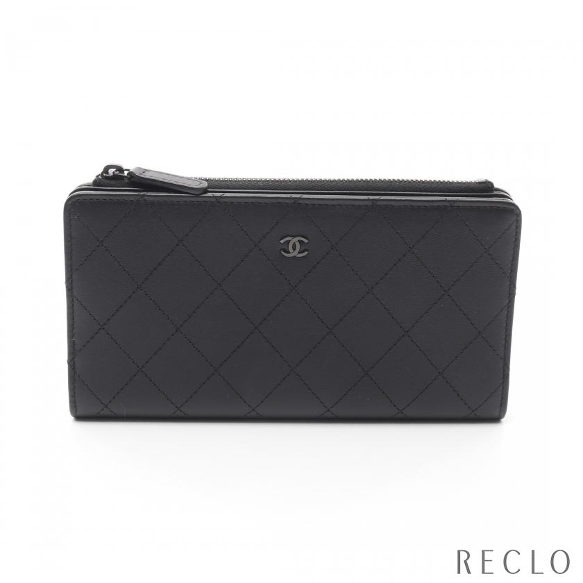 正規品　CHANEL シャネル　マトラッセ　ソーブラック　二つ折り財布 CHANEL（シャネル） マトラッセ ソーブラック 二つ折り長財布 レザー