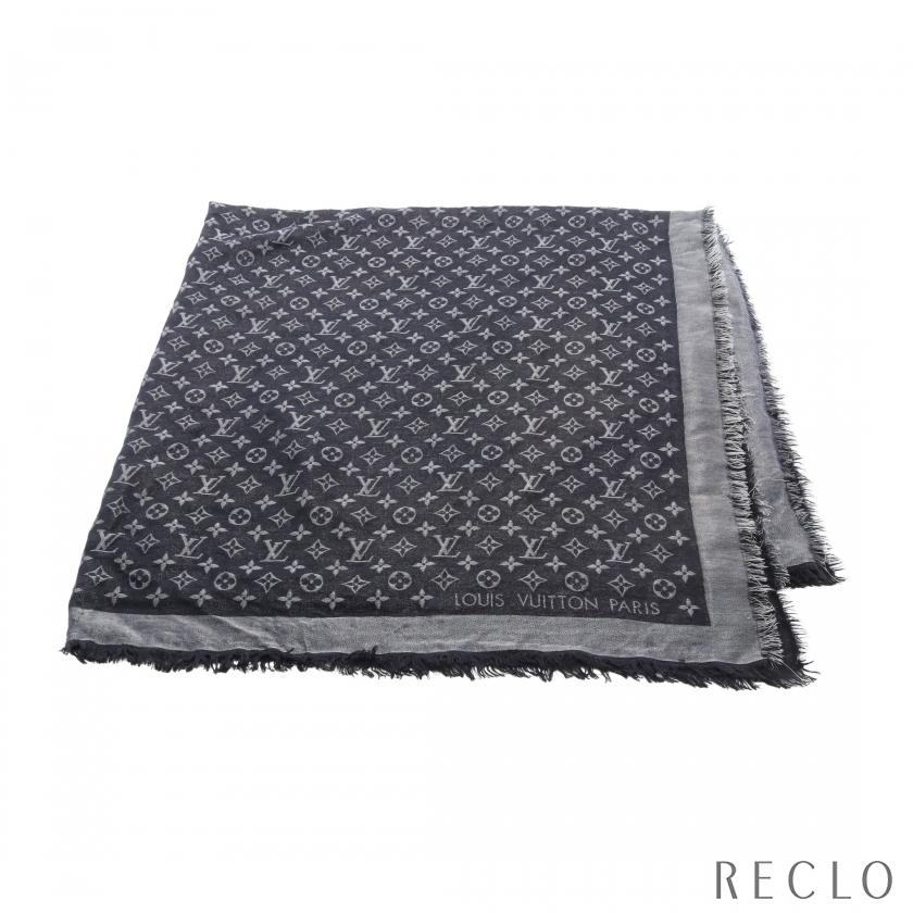 LOUIS VUITTON ルイヴィトン ショール モノグラム シャイン シルク  