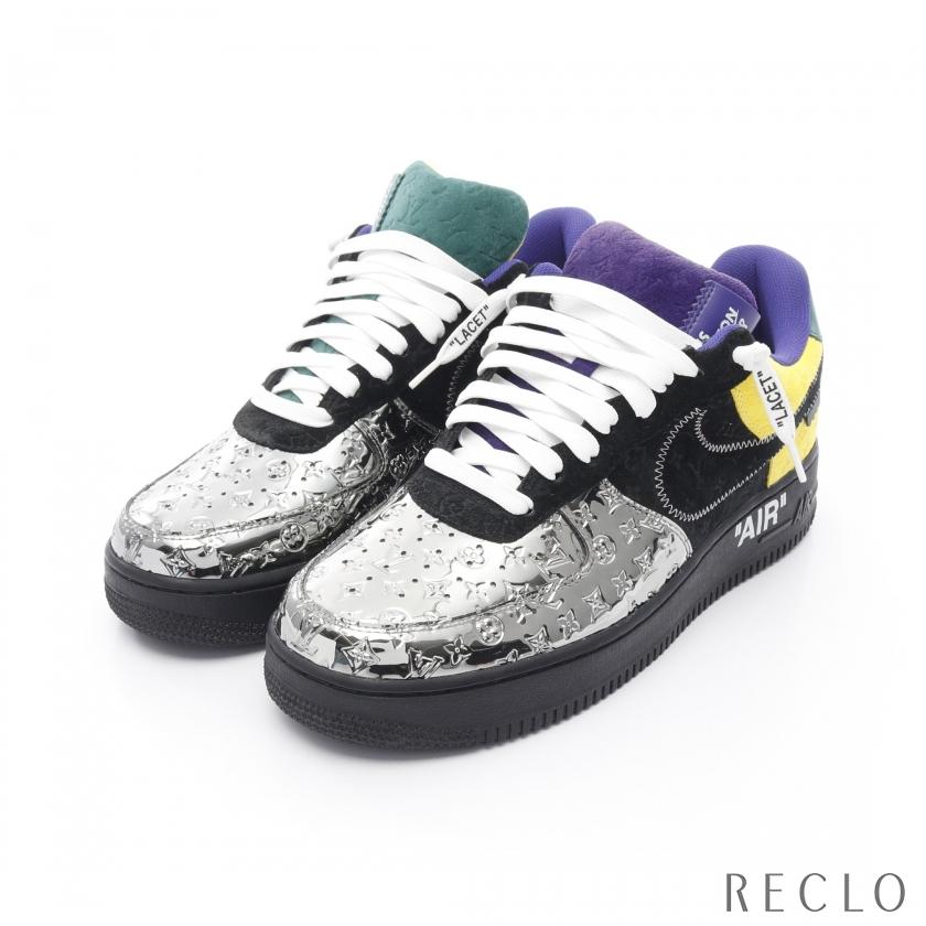 ルイ・ヴィトン LOUIS VUITTON LOUIS VUITTON × Nike Air Force1 スニーカー 靴 レザー エナメル モノグラム・ミロワール メンズ シルバー系 / マルチカラー 【中古】 LOUIS VUITTON（ルイ・ヴィトン） × Nike Air Force1 モノグラム