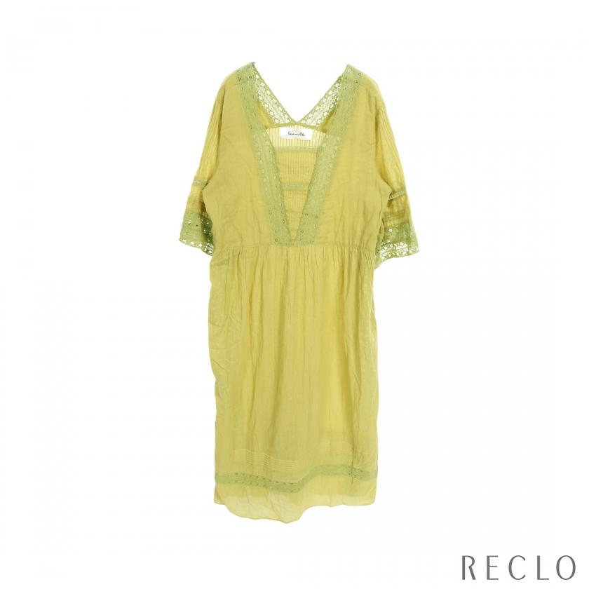 sara mallikaサラマリカ ノースリーブティアードワンピース イエロー