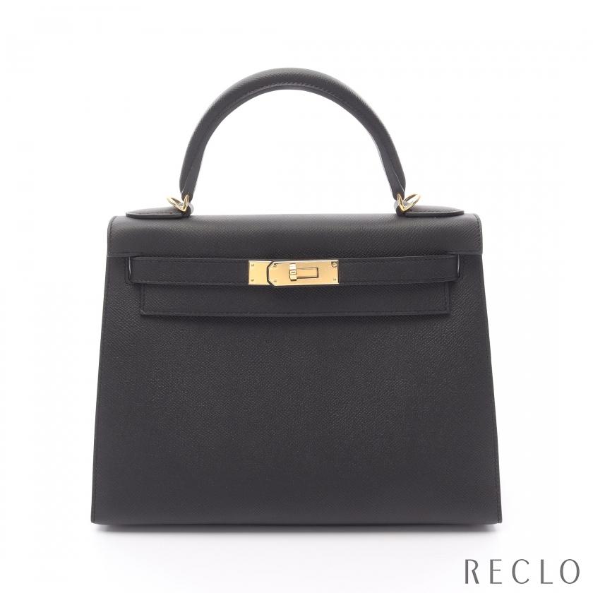 ★SALE【5oe6247】エルメス ハンドバッグ ケリー28 エプソン ブラック ゴールド金具 □M刻印【中古】レディース HERMES（エルメス） ケリー28 ハンドバッグ ヴォーエプソン ブラック