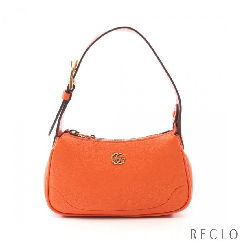 グッチ GGマーモント アフロディーテ ハンドバッグ ワンショルダーバッグ 739076 オレンジ レザー レディース GUCCI 【中古】 GUCCI（グッチ） アフロディーテ GGマーモント ハンドバッグ レザー