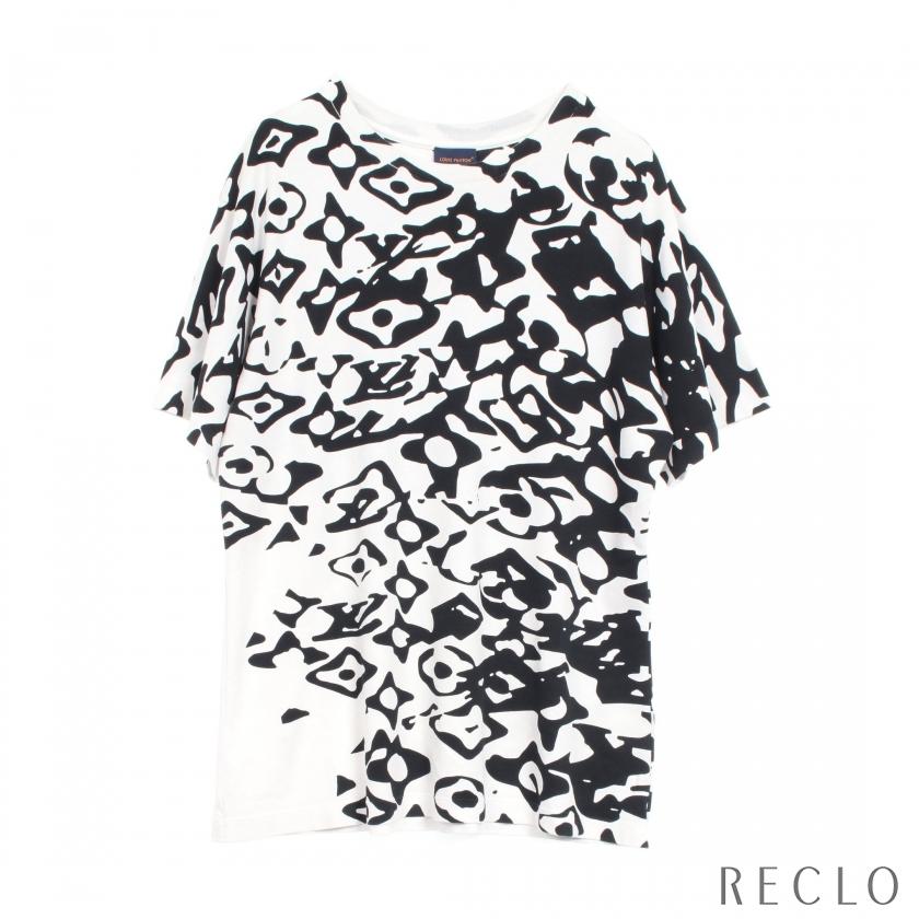 【Louis Vuitton】ルイヴィトン Tシャツ 白 ブラック刺繍 ルイヴィトン LOUIS VUITTON × URS FISCHER Tシャツ コットン ホワイト